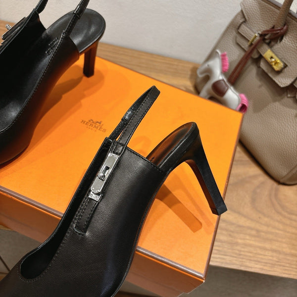 HM Lover Pump 80mm Black Calfskin 429025
