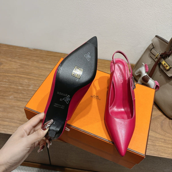 HM Lover Pump 80mm Rose Framboise Calfskin 429027