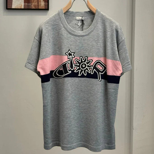 CD 2026 Knit Short-Sleeve T-Shirt Grey Cotton 482700