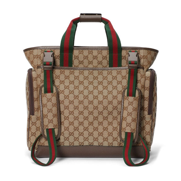 BORSA PER PANNOLINI 40 CON RETE IN TELA BEIGE ED EBANO MIX BROWN IN PELLE DI VITELLO