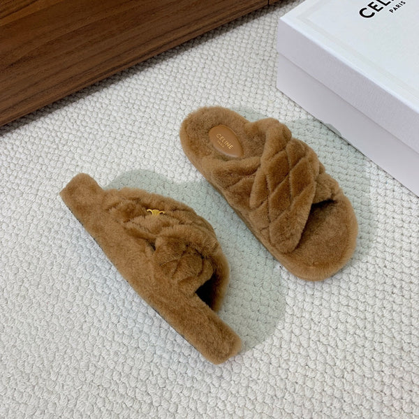 CL 26s Cross-Strap Sandals In Brown Wool