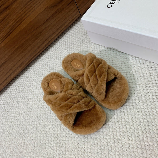 CL 26s Cross-Strap Sandals In Brown Wool