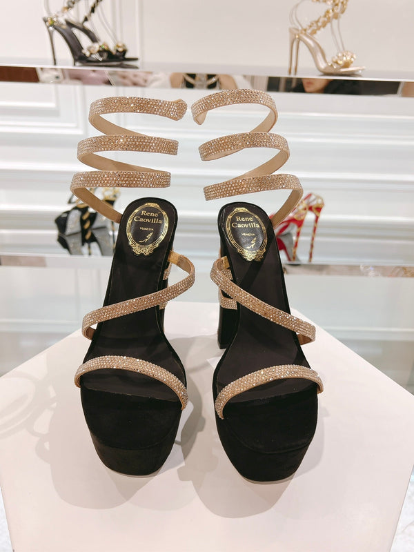 RC 25C Platform Black Gold Imported Velvet Swarovski Crystal 339482