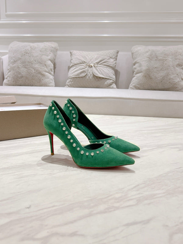 CL 25 Iriza Pumps 8.5cm Pelle scamosciata verde 314904