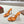 CL 25 Cross-Strap Slippers Orange Gloss Calf Patent Leather Rivets 314924