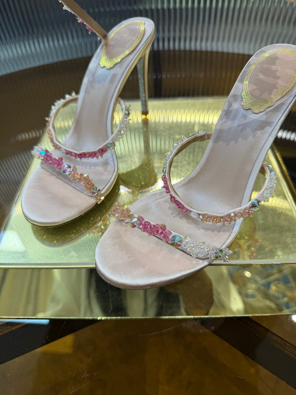 RC 25C Sandali Multicolor Diamond Rosa Pelle di Pecora Strass 275781