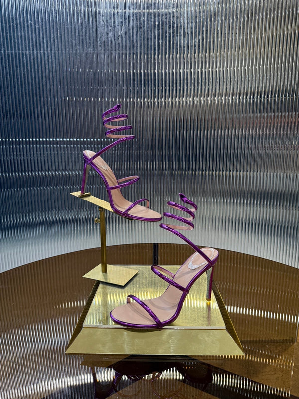 RC 25C Snake-Shaped Sandals 9.5cm Purple Sheepskin 310628