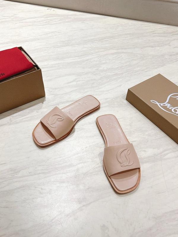 CL 25 Slippers Nude Top Layer High Gloss Calfskin 307500