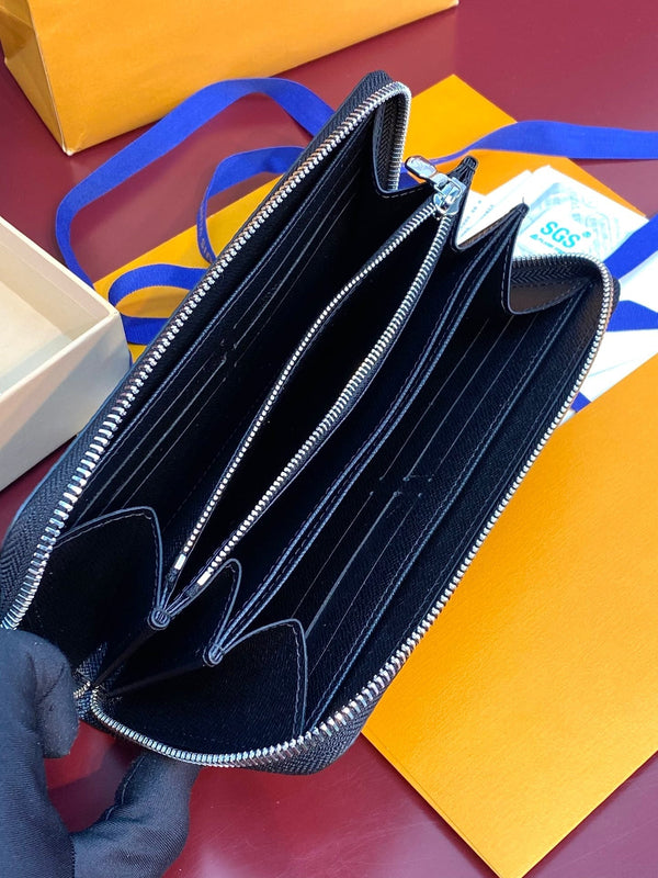 Portafoglio Zippy LV x TM in tela monogramma nera multicolore