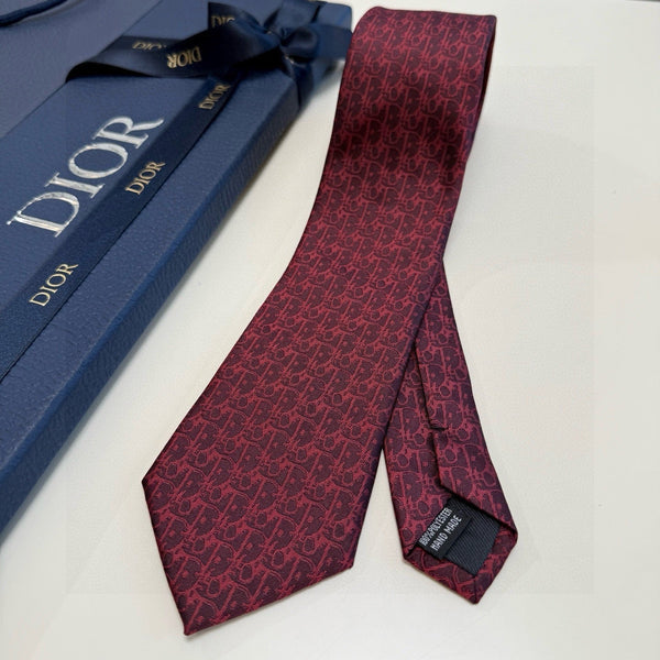 CD Oblique Tie Burgundy Silk 212105