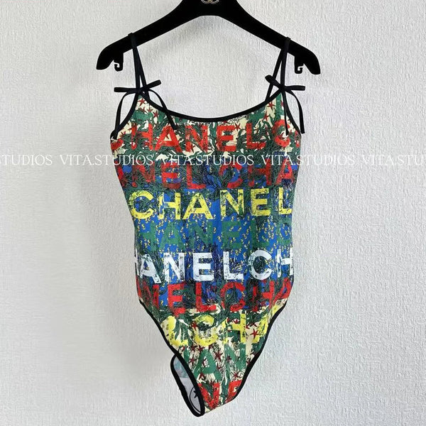 CC 2026 One Piece Swimsuit Seaweed Letter Polyester 470150