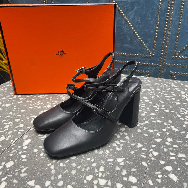 HM Jackie 80 Pump Black Cowhide  962919