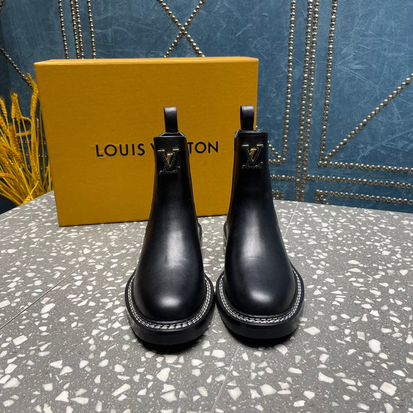 Stivaletti LV Beaubourg in pelle di vitello nera