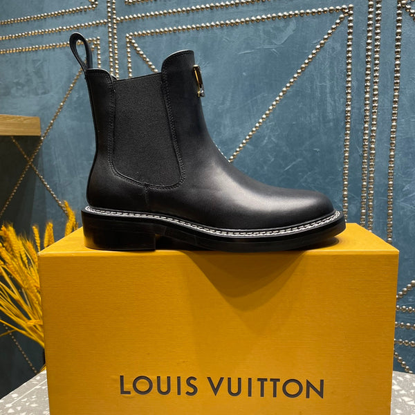 Stivaletti LV Beaubourg in pelle di vitello nera