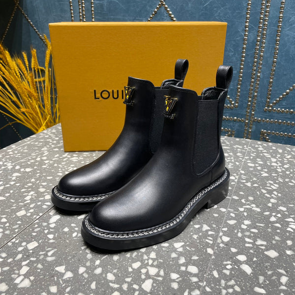 Stivaletti LV Beaubourg in pelle di vitello nera