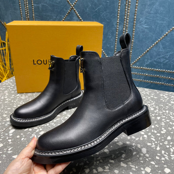 Stivaletti LV Beaubourg in pelle di vitello nera