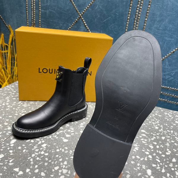Stivaletti LV Beaubourg in pelle di vitello nera