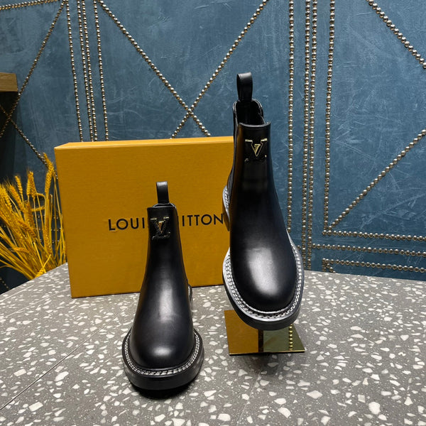 Stivaletti LV Beaubourg in pelle di vitello nera