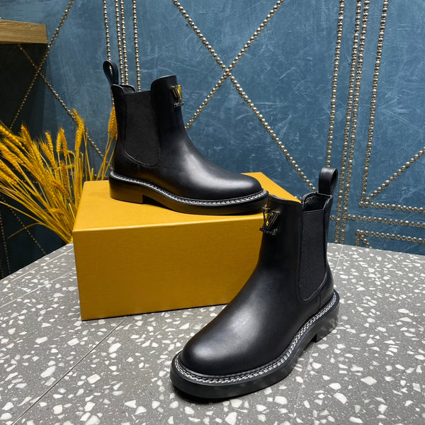 Stivaletti LV Beaubourg in pelle di vitello nera