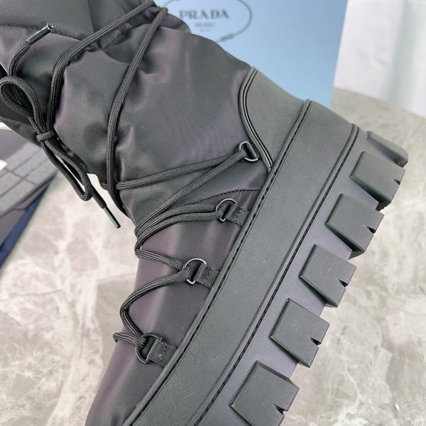 PRA Moon Boots Nero Nylon Riciclato e Pelle Bovina 454739