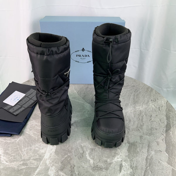 PRA Moon Boots Nero Nylon Riciclato e Pelle Bovina 454739