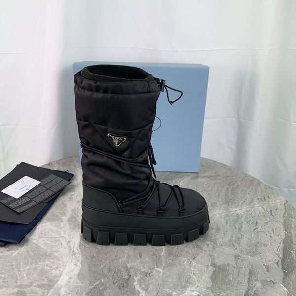 PRA Moon Boots Nero Nylon Riciclato e Pelle Bovina 454739