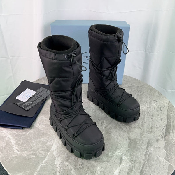 PRA Moon Boots Nero Nylon Riciclato e Pelle Bovina 454739