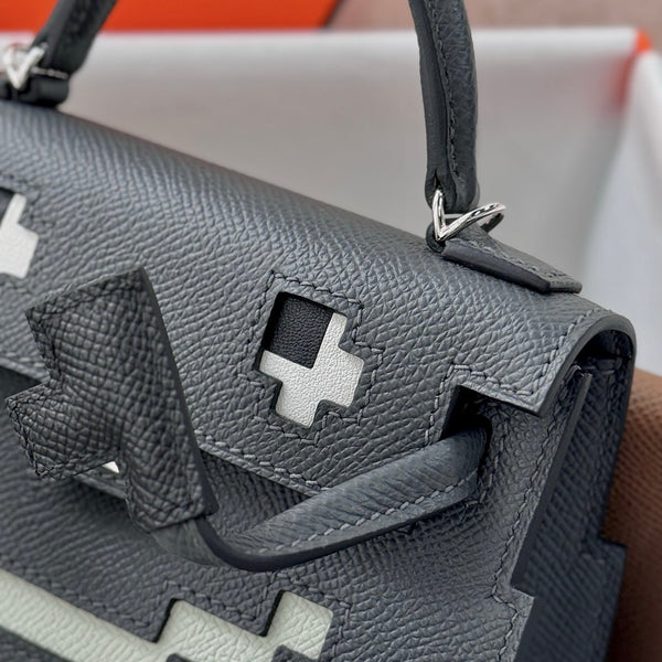 HM Kelly Doll Bag 18cm Fog Gray Epsom Leather 284592