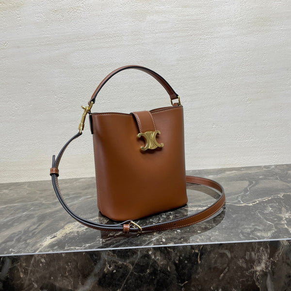 BORSA MINI 19 LOUISE IN PELLE DI VITELLO LISCIA COLOR BRONZO