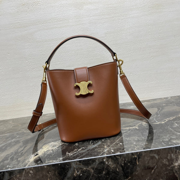 BORSA MINI 19 LOUISE IN PELLE DI VITELLO LISCIA COLOR BRONZO