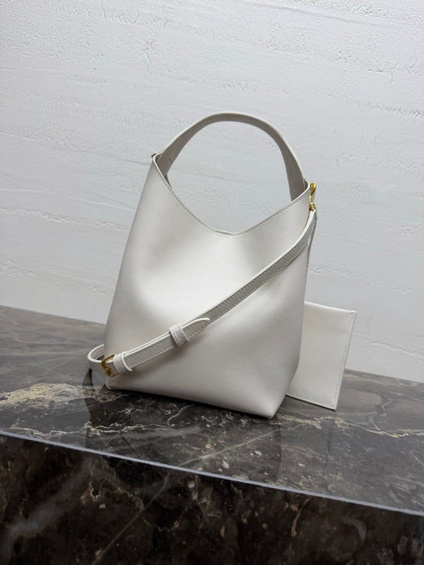 CL Small Hobo White Supple Smooth Calfskin