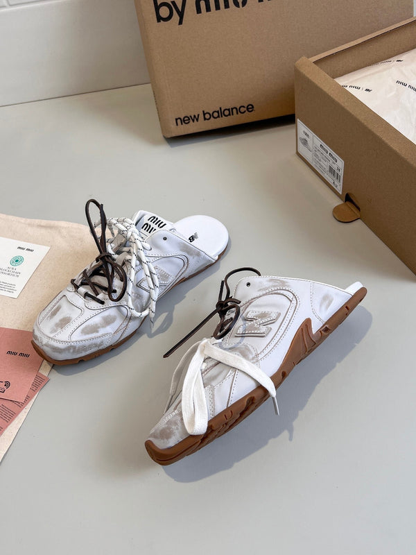 Miu x NB 530 SL Mules White Leather 642518