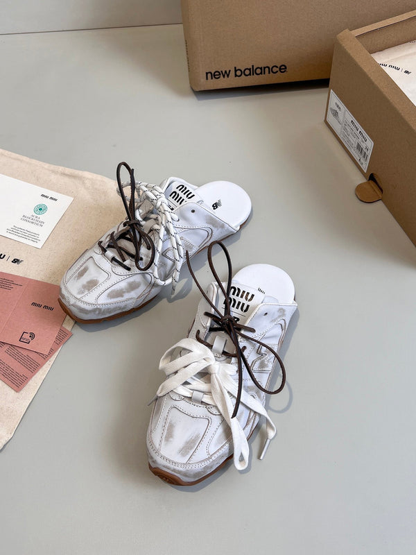 Miu x NB 530 SL Mules White Leather 642518