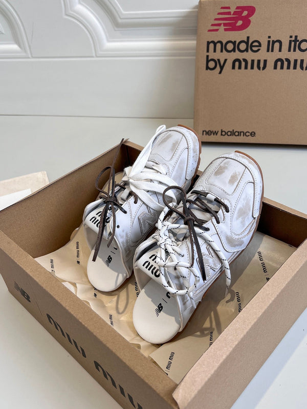 Miu x NB 530 SL Mules White Leather 642518