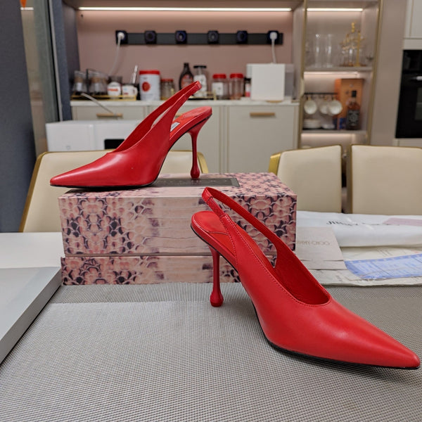Jimmy 25 Slingback Pump Heels in pelle nappa rossa 240026