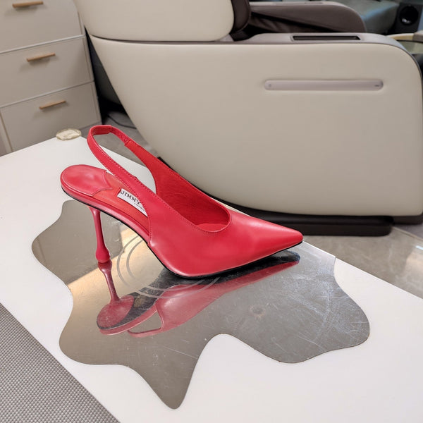 Jimmy 25 Slingback Pump Heels in pelle nappa rossa 240026
