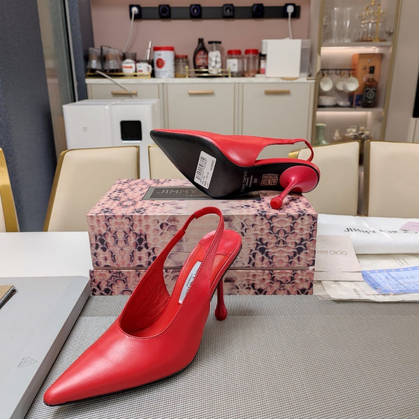 Jimmy 25 Slingback Pump Heels in pelle nappa rossa 240026