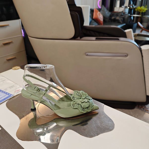 JC Mimmi Pumps 5cm Green Leather 900902