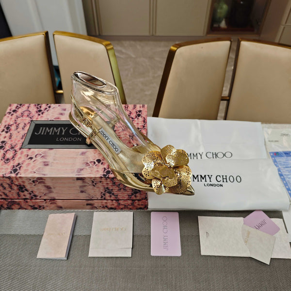 JC Mimmi Pumps 5cm Gold Metallic Leather 900903