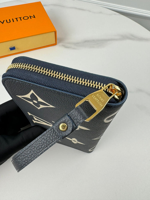 Portafoglio LV Zippy Nero Beige Monogram Empreinte Pelle 221539