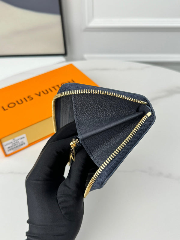 Portafoglio LV Clemence Nero Beige Monogram Empreinte Pelle 221542