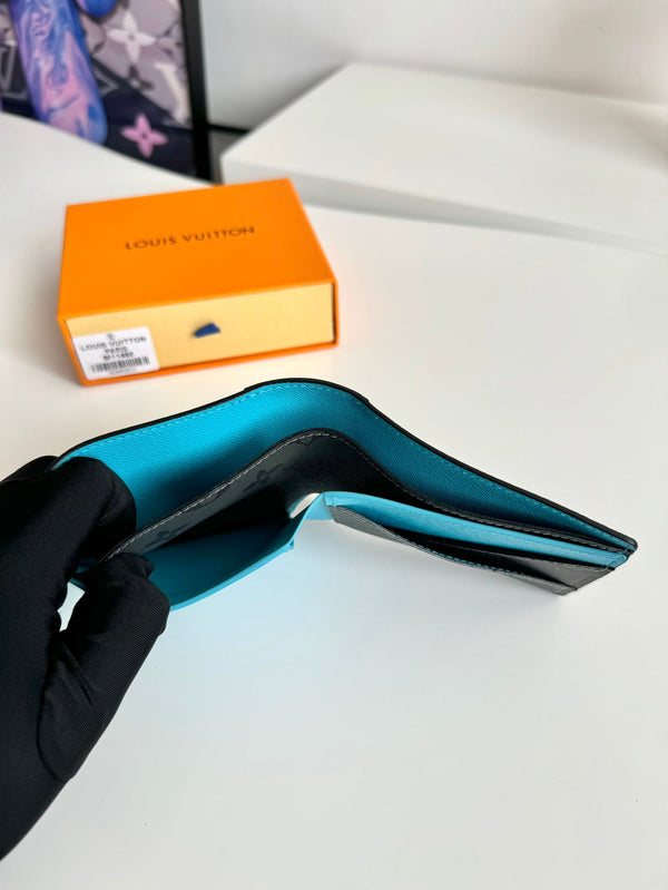 LV Multiple Wallet Turquoise Monogram Eclipse Canvas 221448