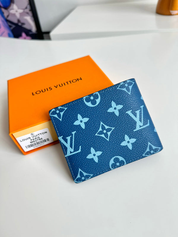 Portafoglio multiplo LV M82798 Blu Marrone Tela Monogram 221260