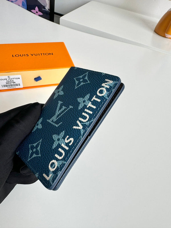 Portafoglio tascabile LV M82796 Blu Marrone Tela Monogram 221261
