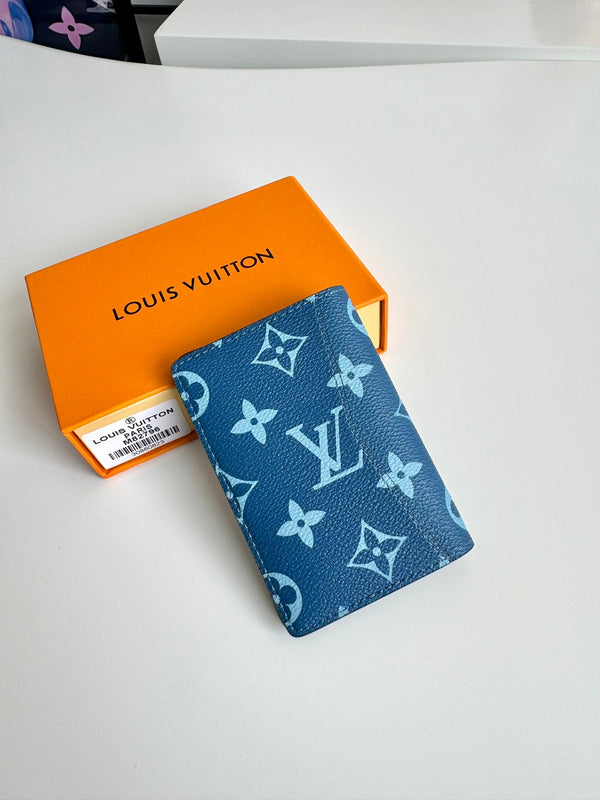 Portafoglio tascabile LV M82796 Blu Marrone Tela Monogram 221261