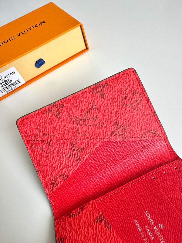 Portafoglio tascabile LV M82797 in tela monogramma verde e rosso 221263