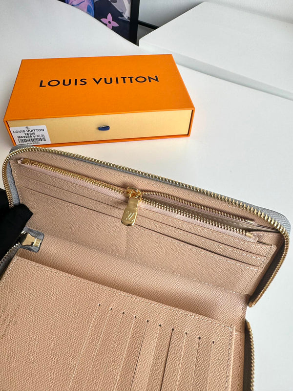 LV Zipper Wallet Trianon Gray Monogram Canvas GHW 221280