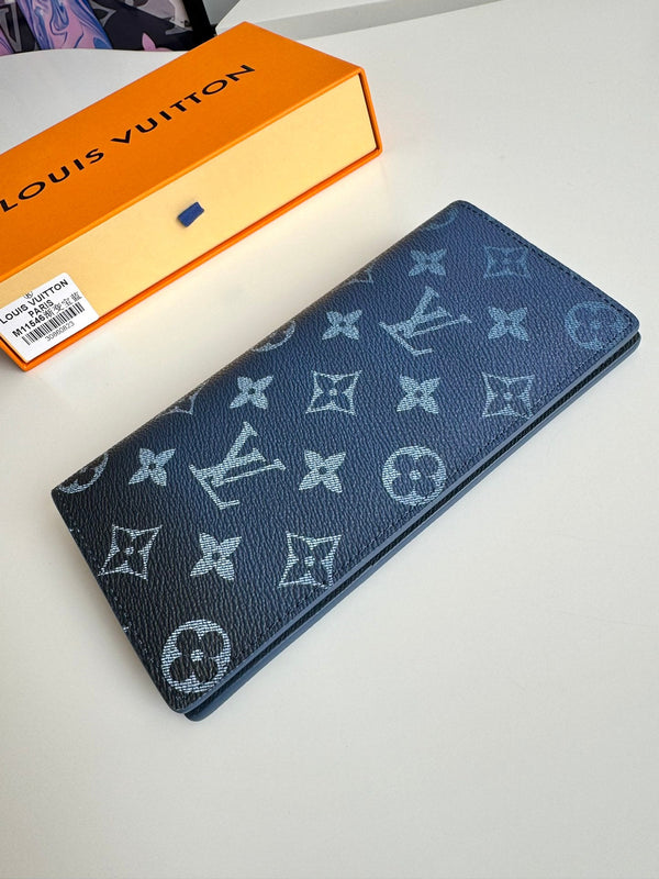 LV Brazza Monogram blu navy in tela sfumata 221312