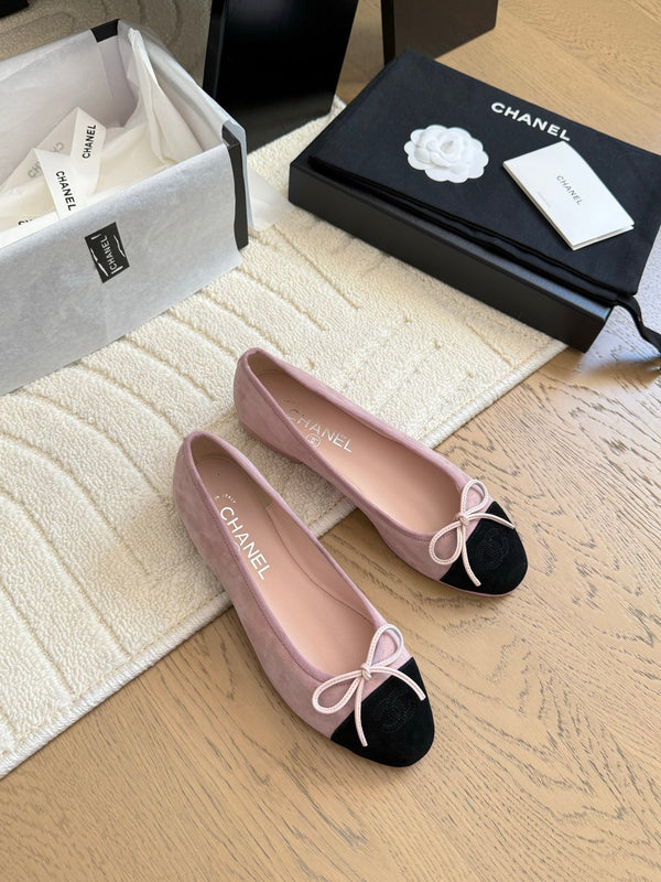 CC 25C Ballet Flat Two-tone Patent Calfskin