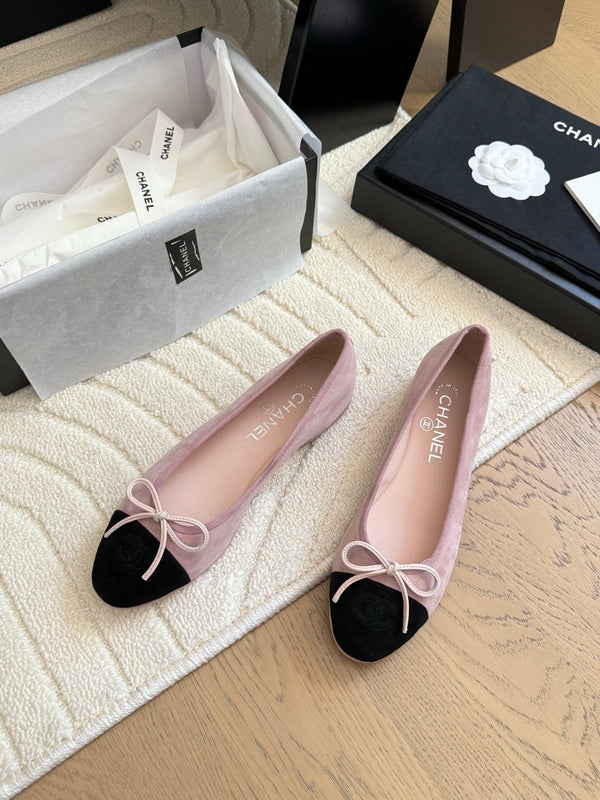 CC 25C Ballet Flat Two-tone Patent Calfskin